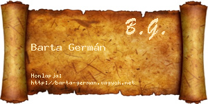 Barta Germán névjegykártya